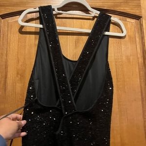 Black cocktail dress DVF Diane Von Furstenberg Black Sequin